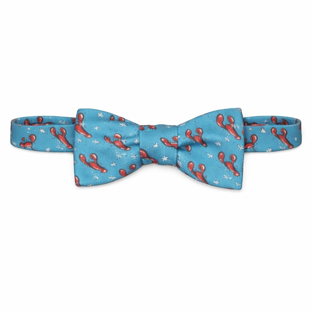 Bird‎ Dog Bay Blie Lobster Print Self-Tie Adjustable Bow Tie